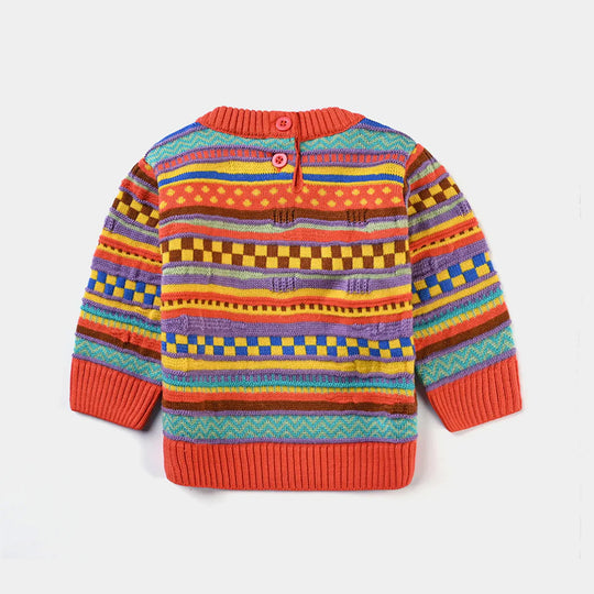 Infant Girls Acrylic Sweater Knit Fusion-Multi