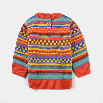 Infant Girls Acrylic Sweater Knit Fusion-Multi