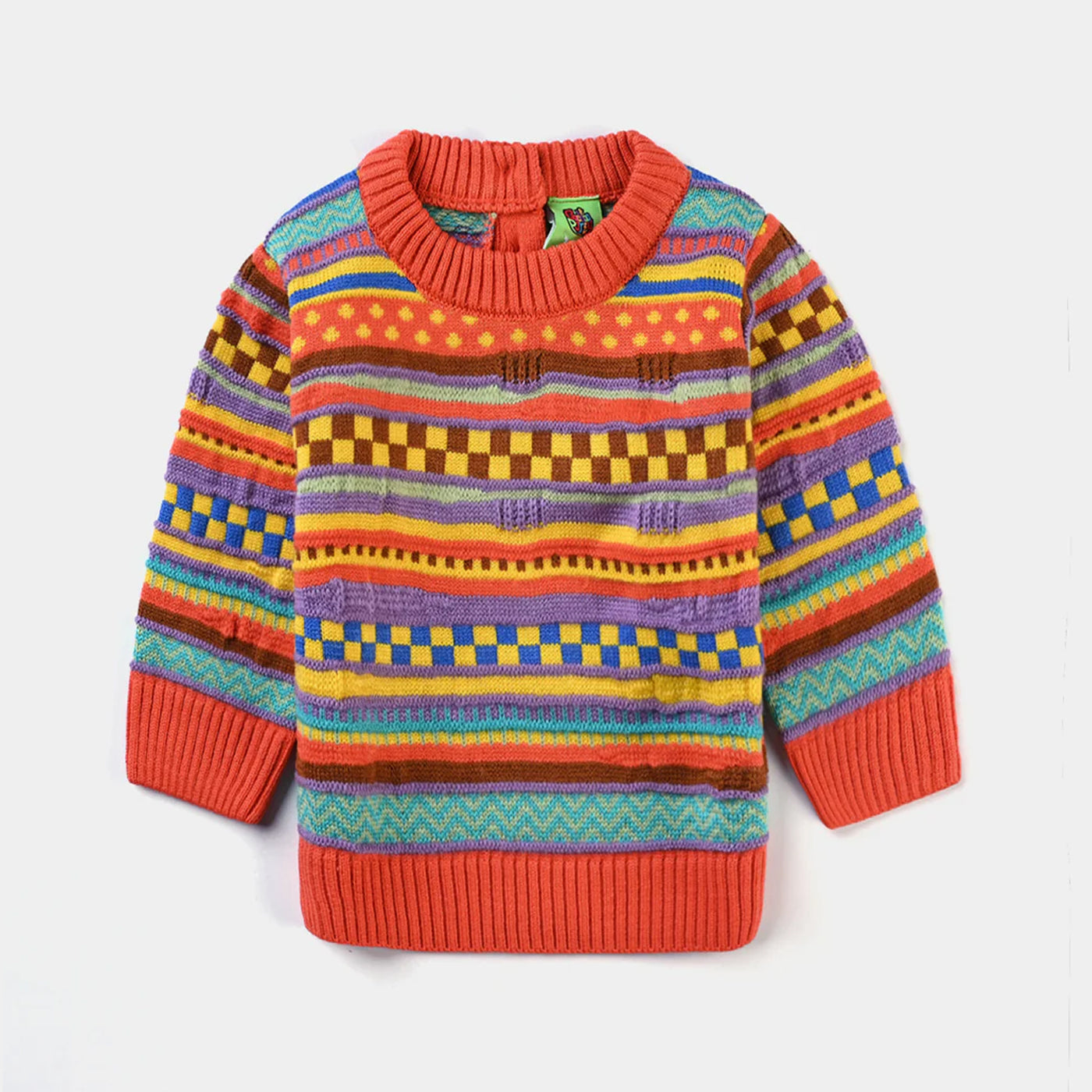 Infant Girls Acrylic Sweater Knit Fusion-Multi