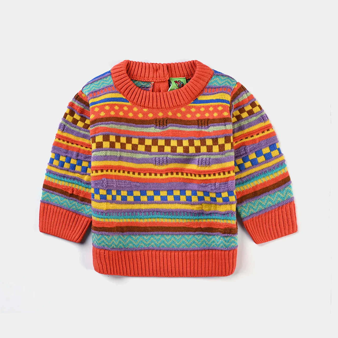 Infant Girls Acrylic Sweater Knit Fusion-Multi