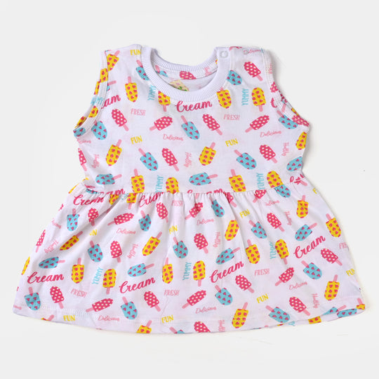 Infant Girls Cotton Jersey 2 Piece Set Ice Cream-White/Citrus