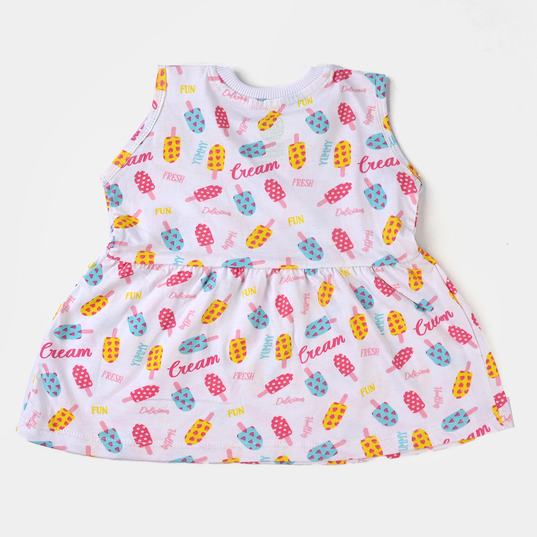 Infant Girls Cotton Jersey 2 Piece Set Ice Cream-White/Citrus