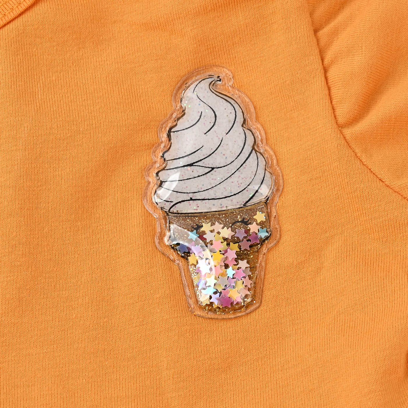 Infant Girls Cotton Jersey 2 Piece Set Ice Cream-White/Citrus