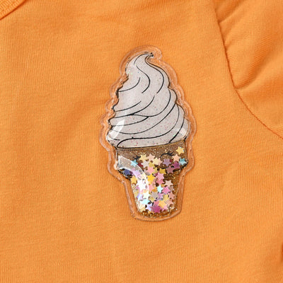 Infant Girls Cotton Jersey 2 Piece Set Ice Cream-White/Citrus