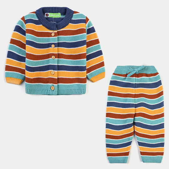 Infant Boys Sweater Knit Suit Multi Stripe-Multi