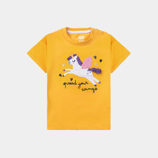 Infant Girls Cotton Jersey T-Shirt Spread Your Wings-Citrus