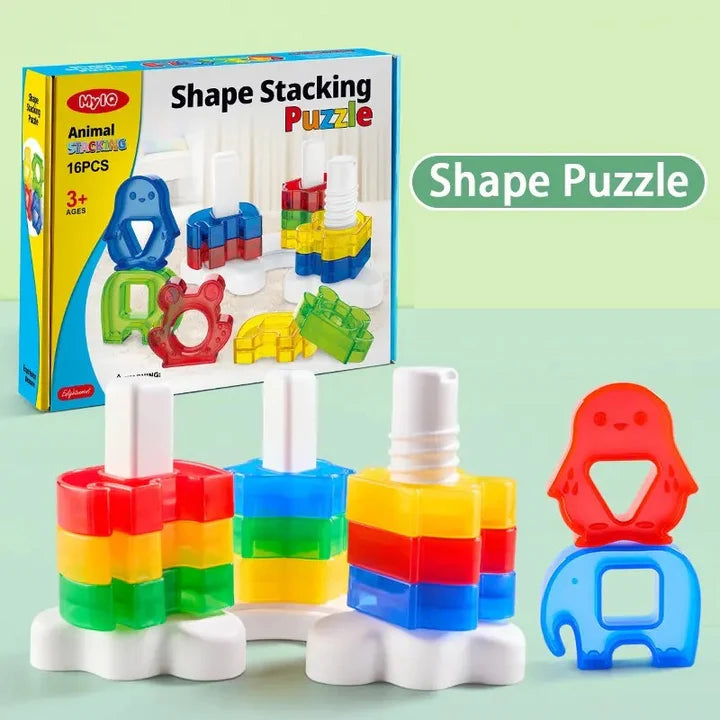 Shapes Stacking Puzzle Building Blocks Set for Kids