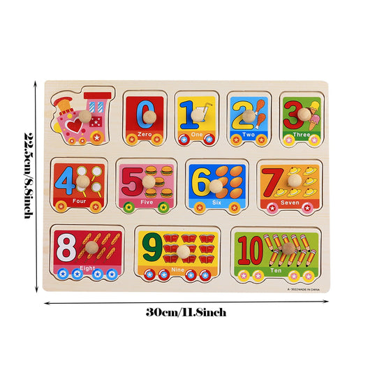 Wooden Education Learning Number Blocks Toy
