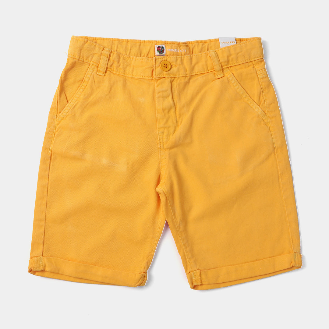 Boys Cotton Twill Short Basic-Citrus