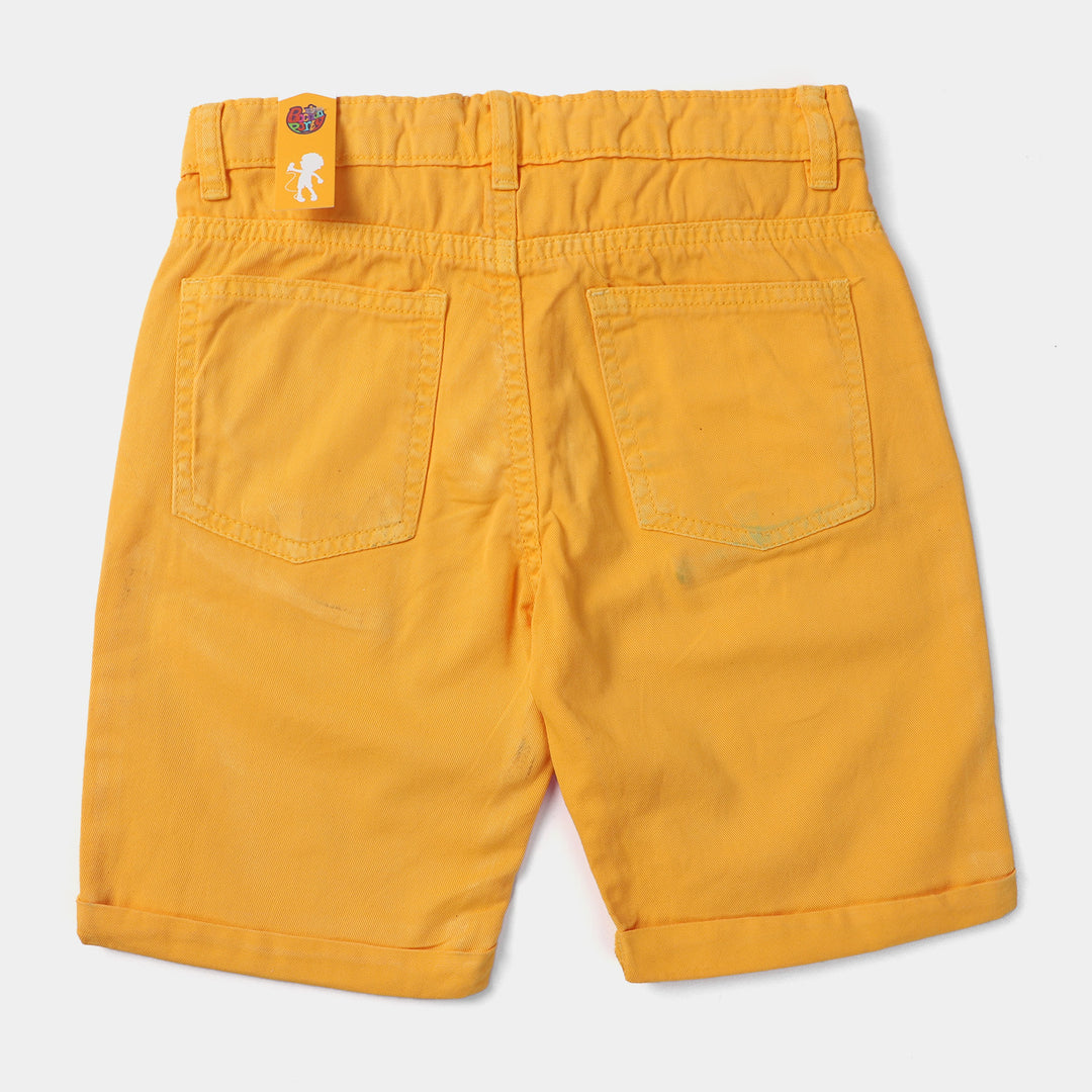 Boys Cotton Twill Short Basic-Citrus