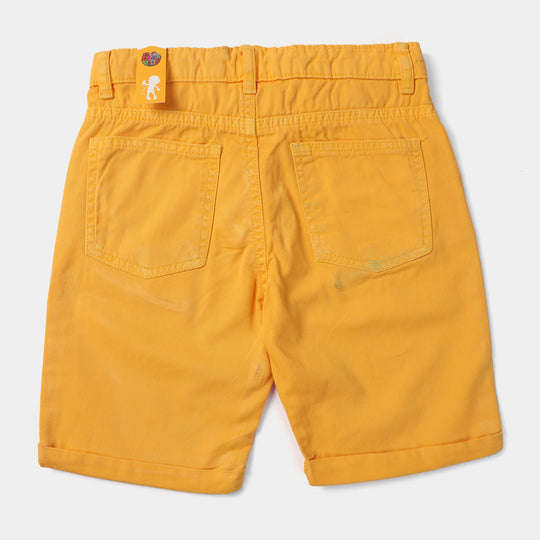 Boys Cotton Twill Short Basic-Citrus