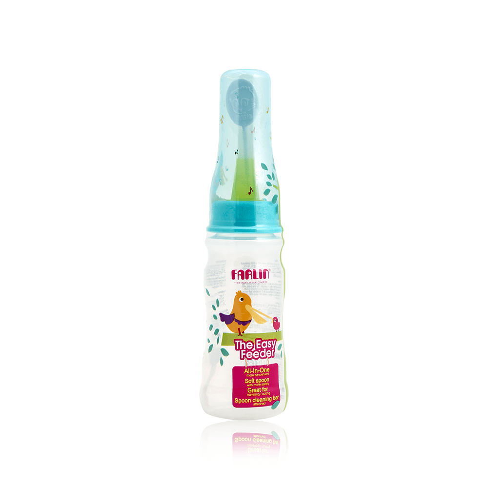 2 in 1 Farlin Feeder Bottle With Spoon GREEN