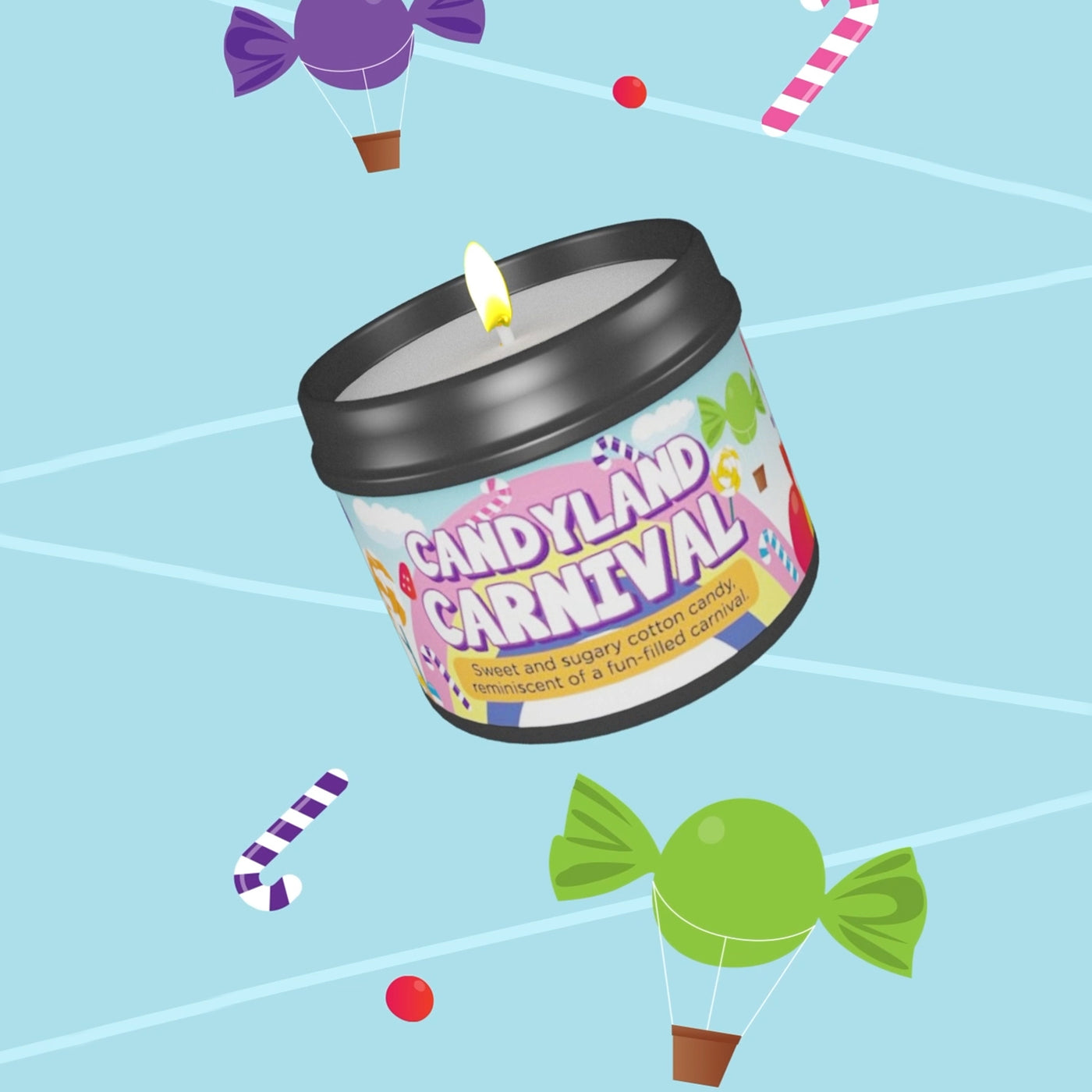 1PC Candyland Carnival Scented Candle in Mini Jar