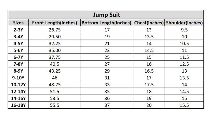 Girls Cotton Jumpsuit - BLACK