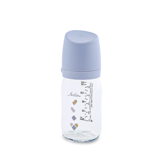 GLASS WIDE NECK FEEDER 160ML AB-32009 BLUE