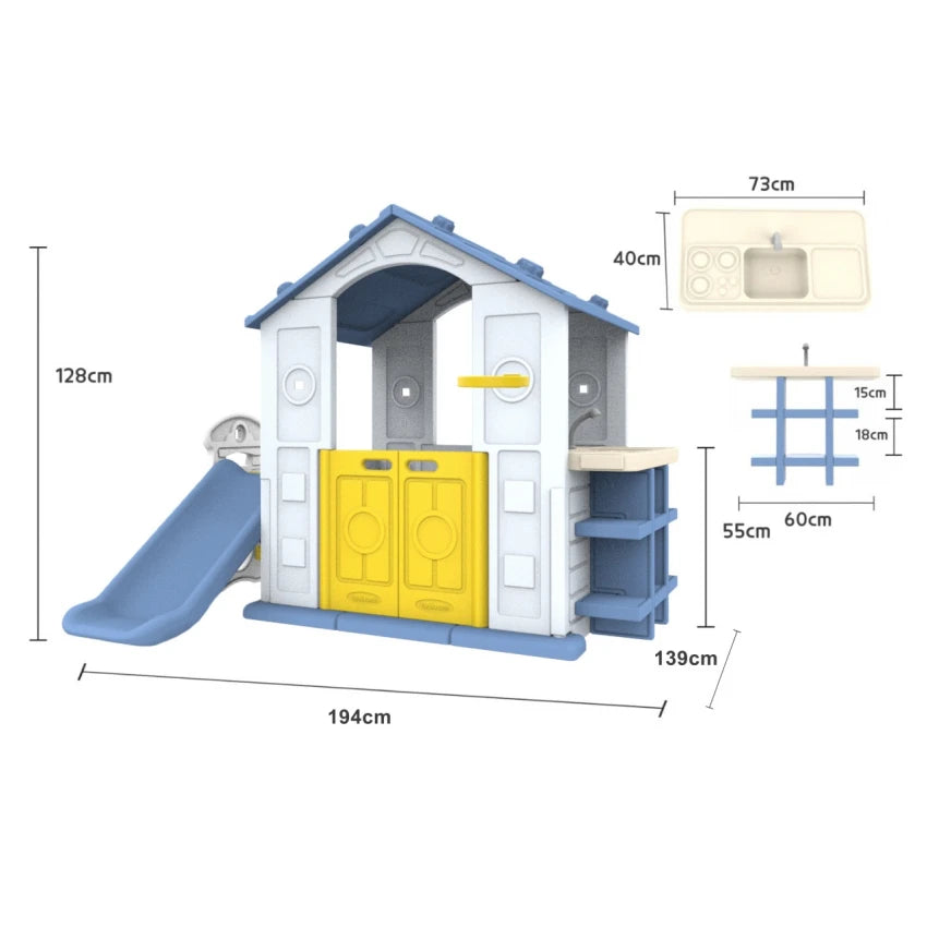 ACTIVITY PLAYHOUSE WITH SLIDE