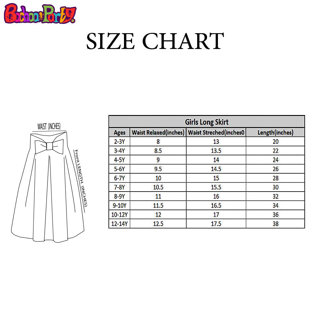 Girls Cotton Poplin Long Skirt Chin Print-Multi