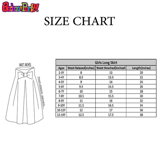 Girls Cotton Poplin Long Skirt Chin Print-Multi