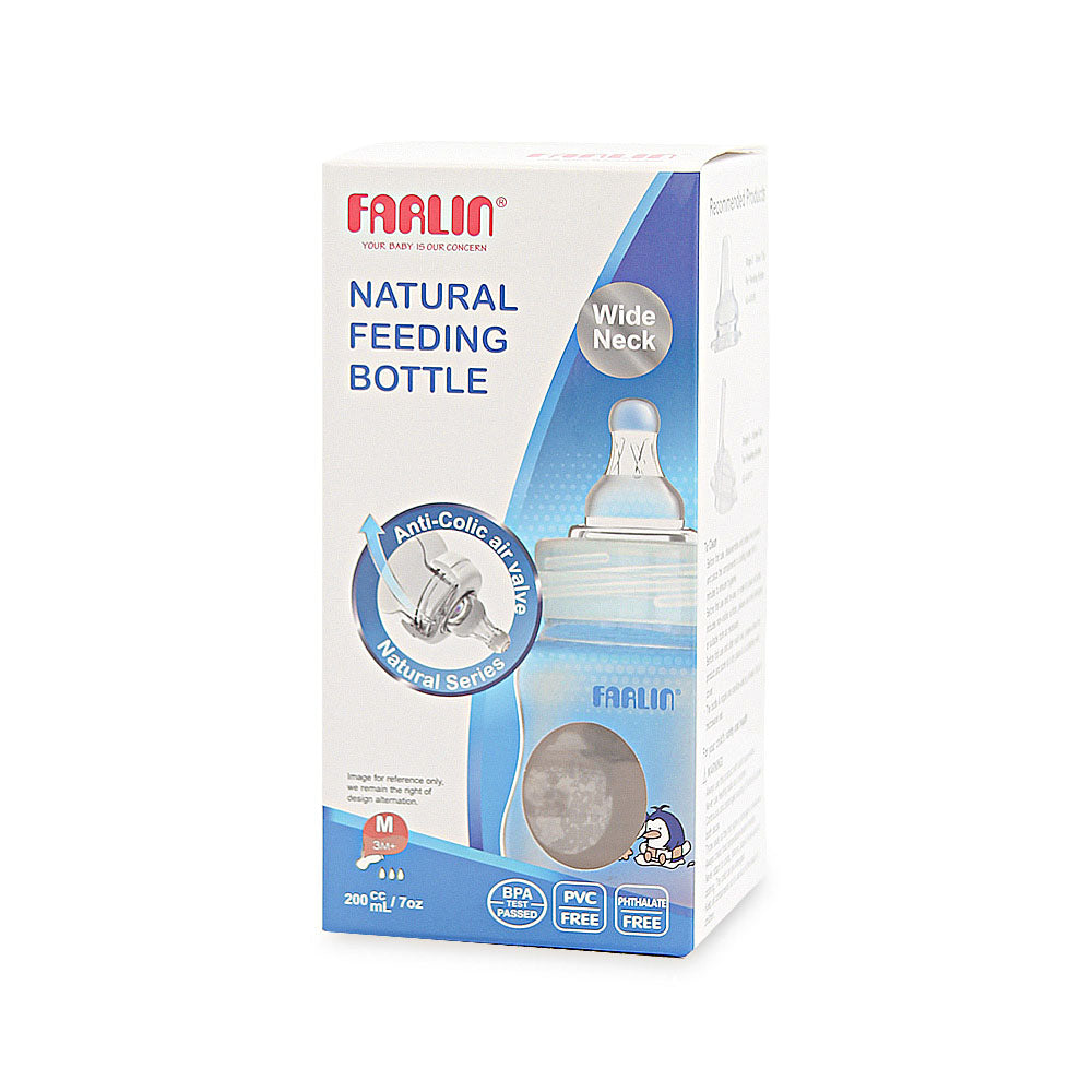 FARLIN WIDE NECK FEEDING BOTTLE 200 CC - ORANGE