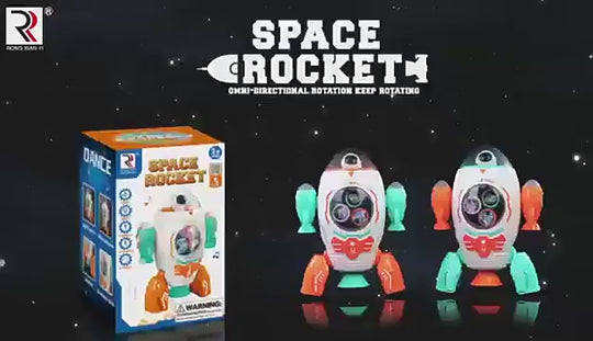 Space Rocket Robot Electric Transparent Gear Toy With Sound and Light