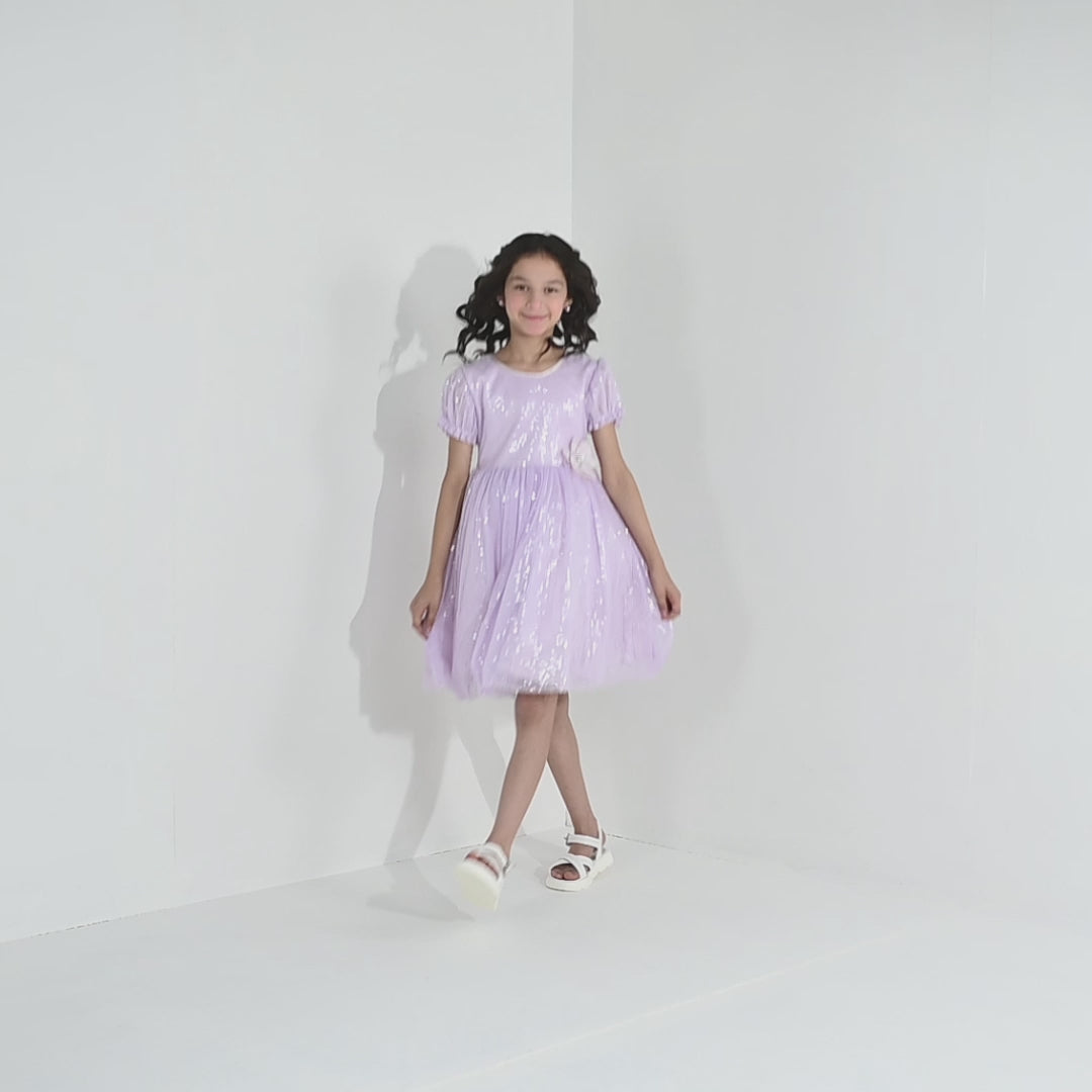 Girls Sequence Fancy Frock- Fairy Glow-Lilac
