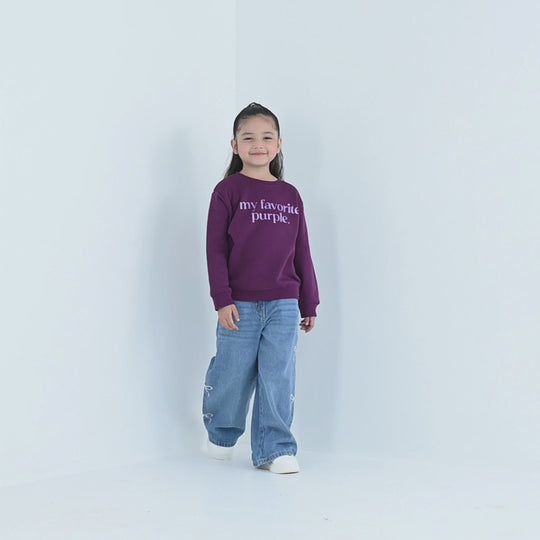 Girls Fleece Sweatshirt My Favorite Purple
