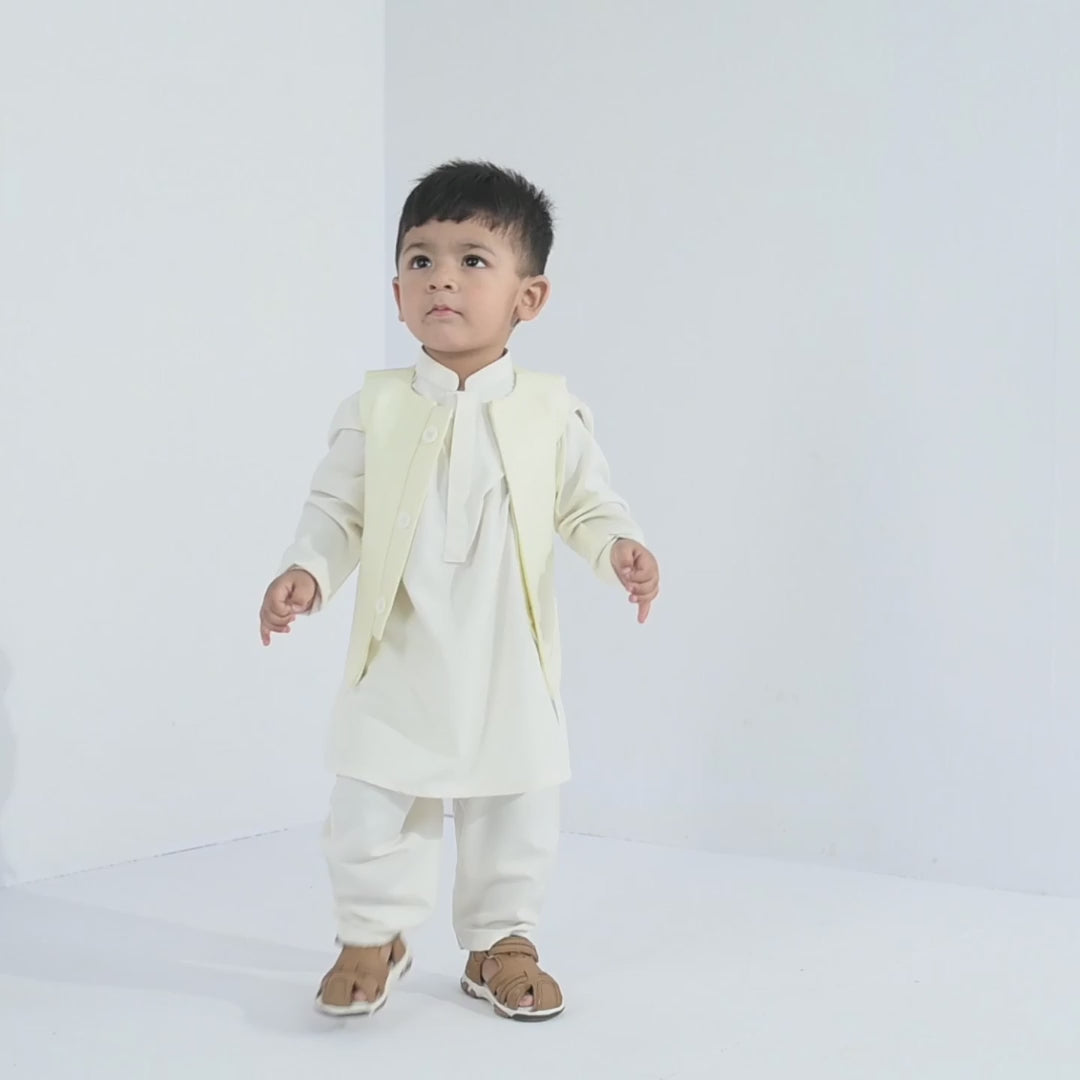 Infant Boys Poly Viscose 3-Piece Suit (After Glow) - Off-White
