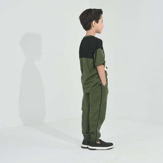 Boys Jersey/Terry 2 Piece Suit Sydney Harbour-GREEN