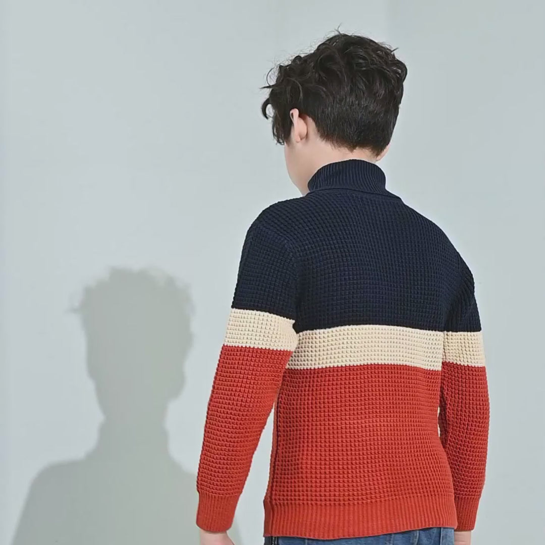 Boys Acrylic Sweater-Pop Corn - Multi