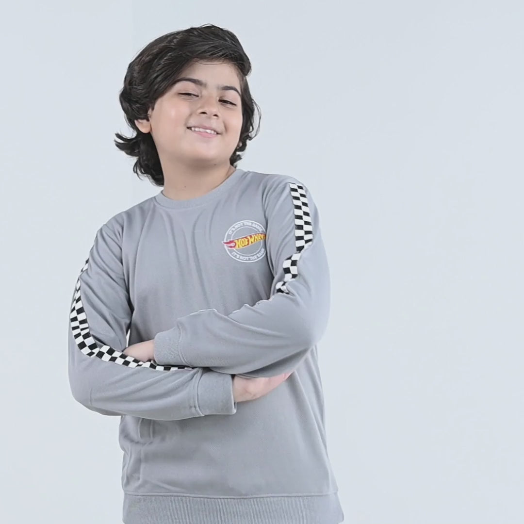 Boys Thermal 2Pcs Suit Hot Wheels-GREY