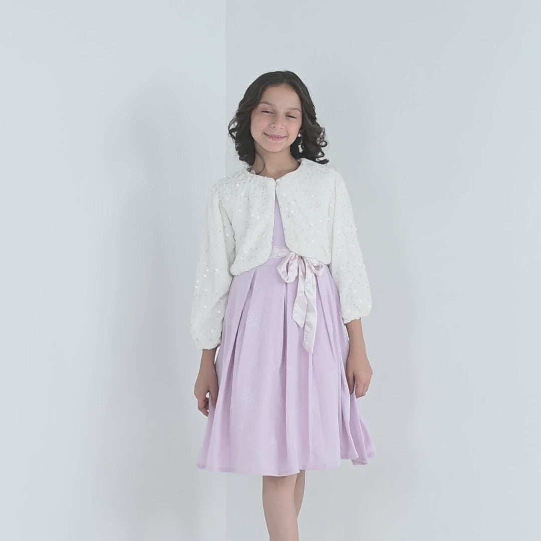 Girls Velvet Bolero Winter Grace (White)