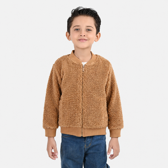 Boys Sherpa Jacket - Brown