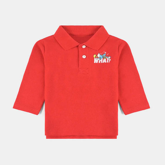 Infant Boys Cotton PK Polo What-HR.Red