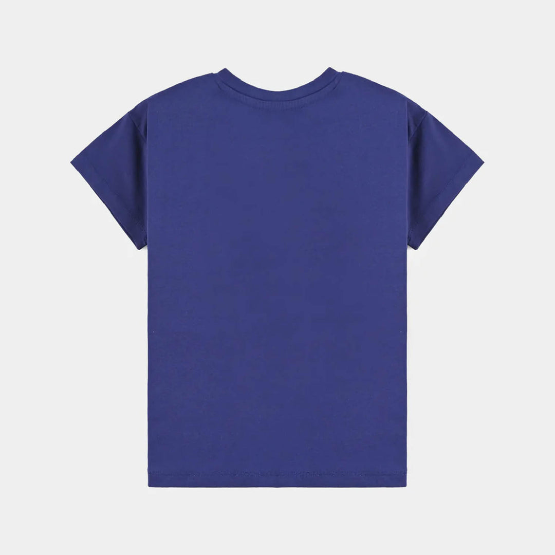 Boys Cotton Jersey T-Shirt H/S Travel & Have Fun-Blue