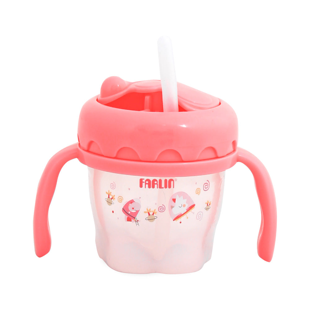 PP GULU DRINKING CUP STEP 3-STRAW 120ML AET-010-C PINK