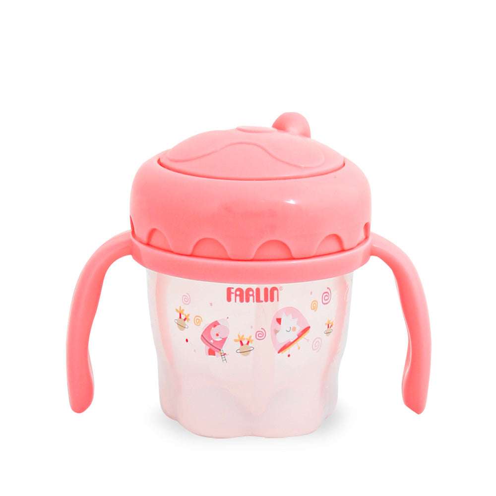 PP GULU DRINKING CUP STEP 3-STRAW 120ML AET-010-C PINK