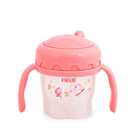 PP GULU DRINKING CUP STEP 3-STRAW 120ML AET-010-C PINK