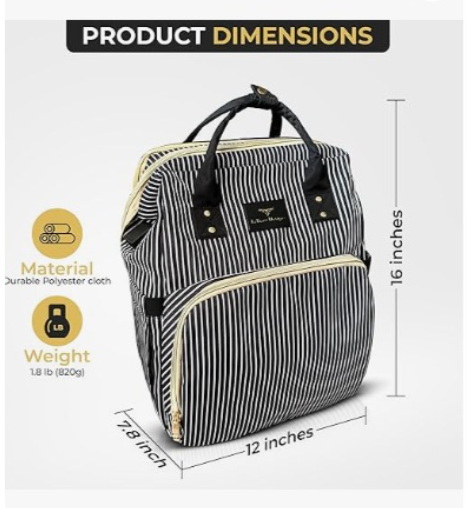 Tinnies Baby Diaper Bag Pack Brown Stripes (T5005-C)
