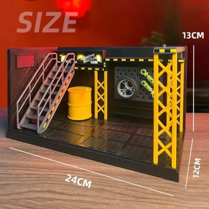 Alloy Motorcycle Metal Pullback Bike & Garage Toy for Kids