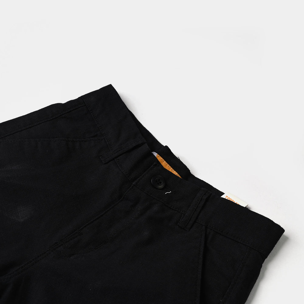 Boys Cotton Twill Short On My Way-BLACK