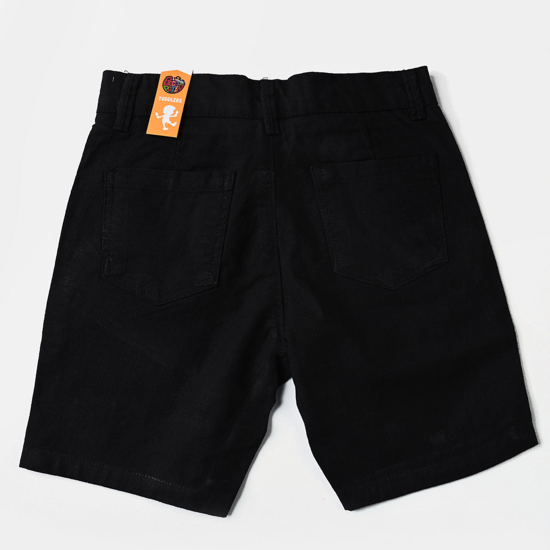 Boys Cotton Twill Short On My Way-BLACK