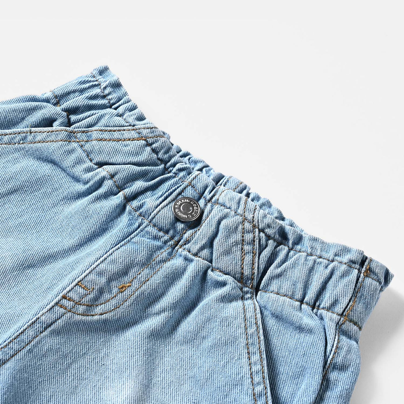 Girls Denim Short Rainbow-Ice Blue