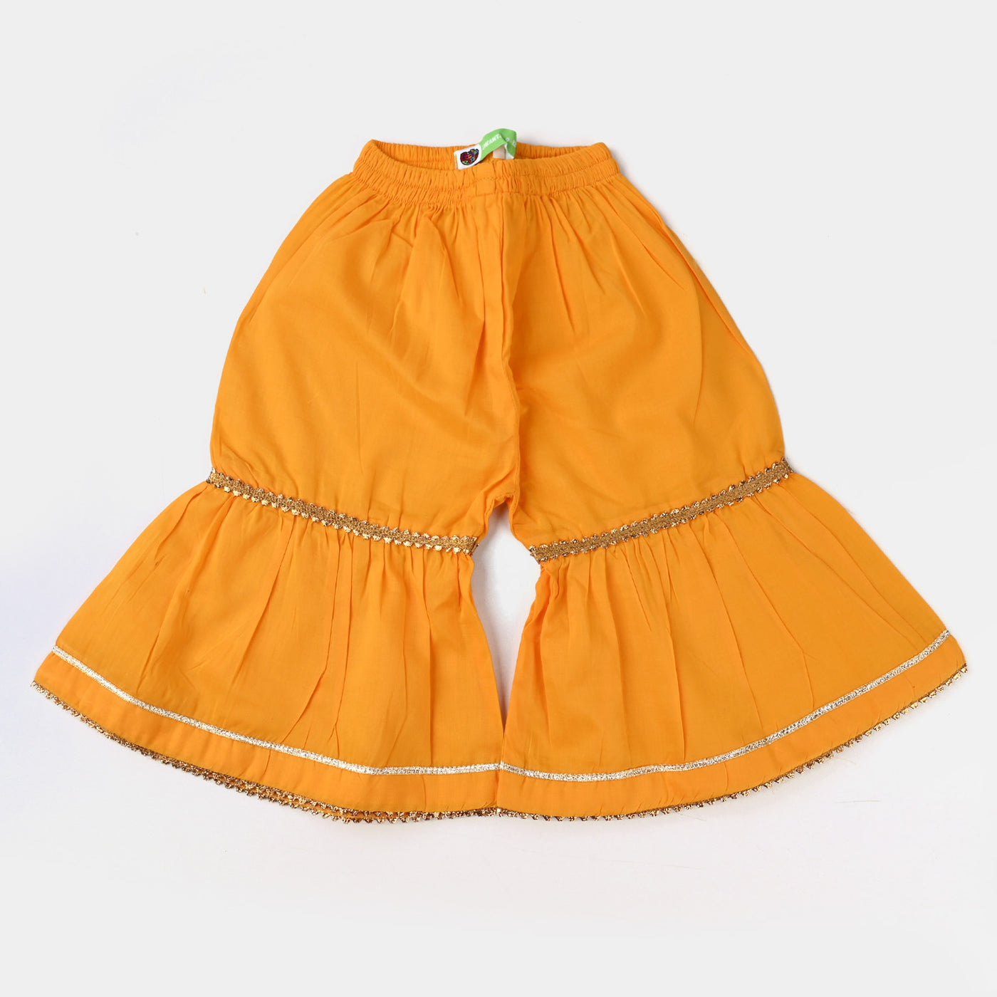 Infant Girls Jacquard 2PCs Suit Gota Lace-Golden Rod