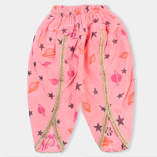 Infant Girls Jacquard Emb 2PC Suit Frill-Pink