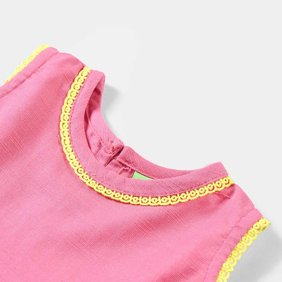 Infant Girls Cotton Slub 2PC Suit Little Fishes-Pink