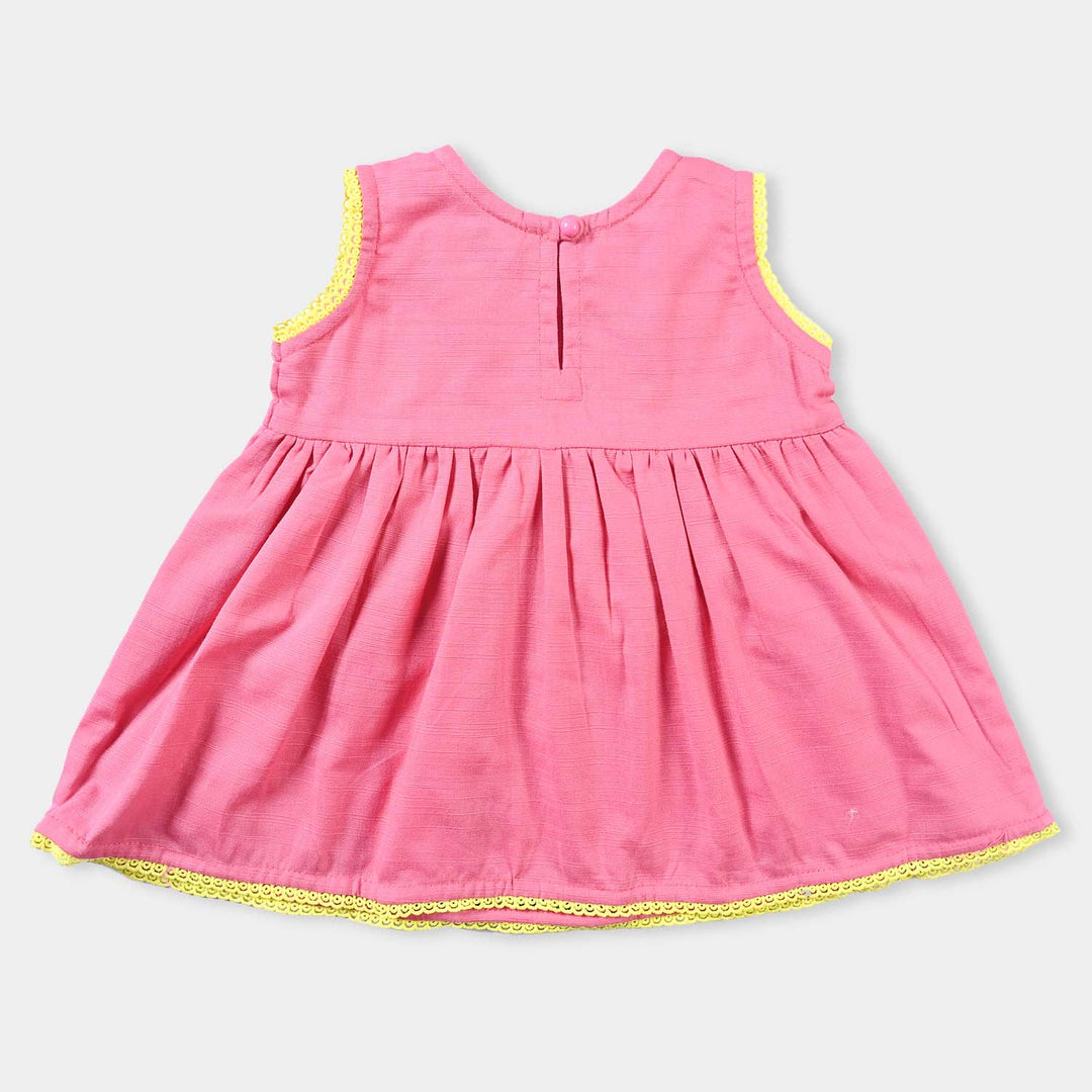 Infant Girls Cotton Slub 2PC Suit Little Fishes-Pink