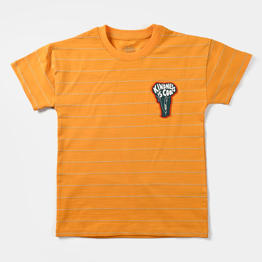 Boys Cotton Jersey T-Shirt Kindness Is Cool - Citrus