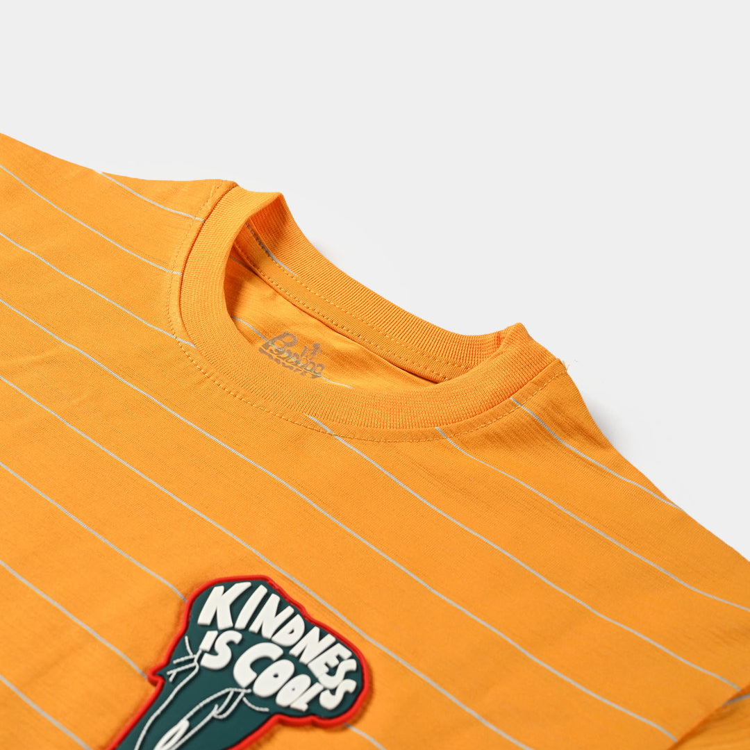 Boys Cotton Jersey T-Shirt Kindness Is Cool - Citrus