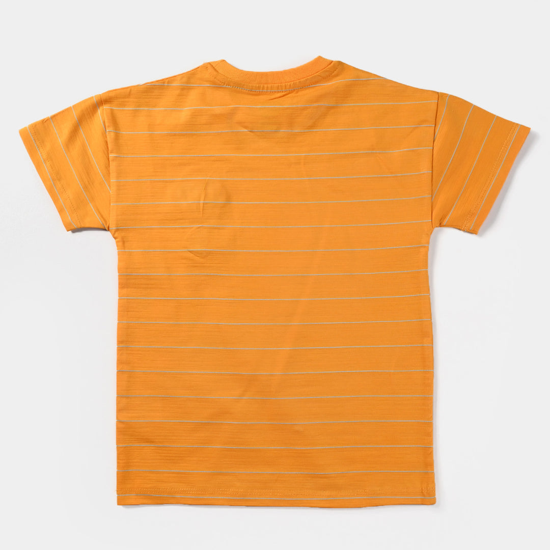 Boys Cotton Jersey T-Shirt Kindness Is Cool - Citrus