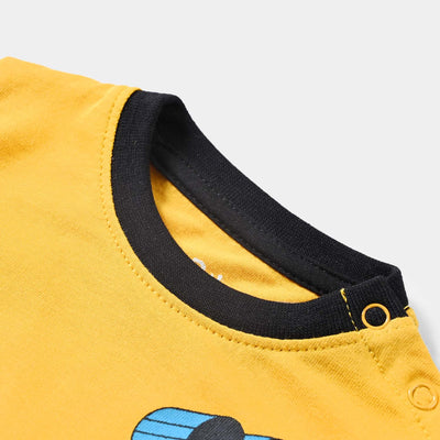 Infant Boys Cotton Jersey Round Neck T-Shirt -Citrus